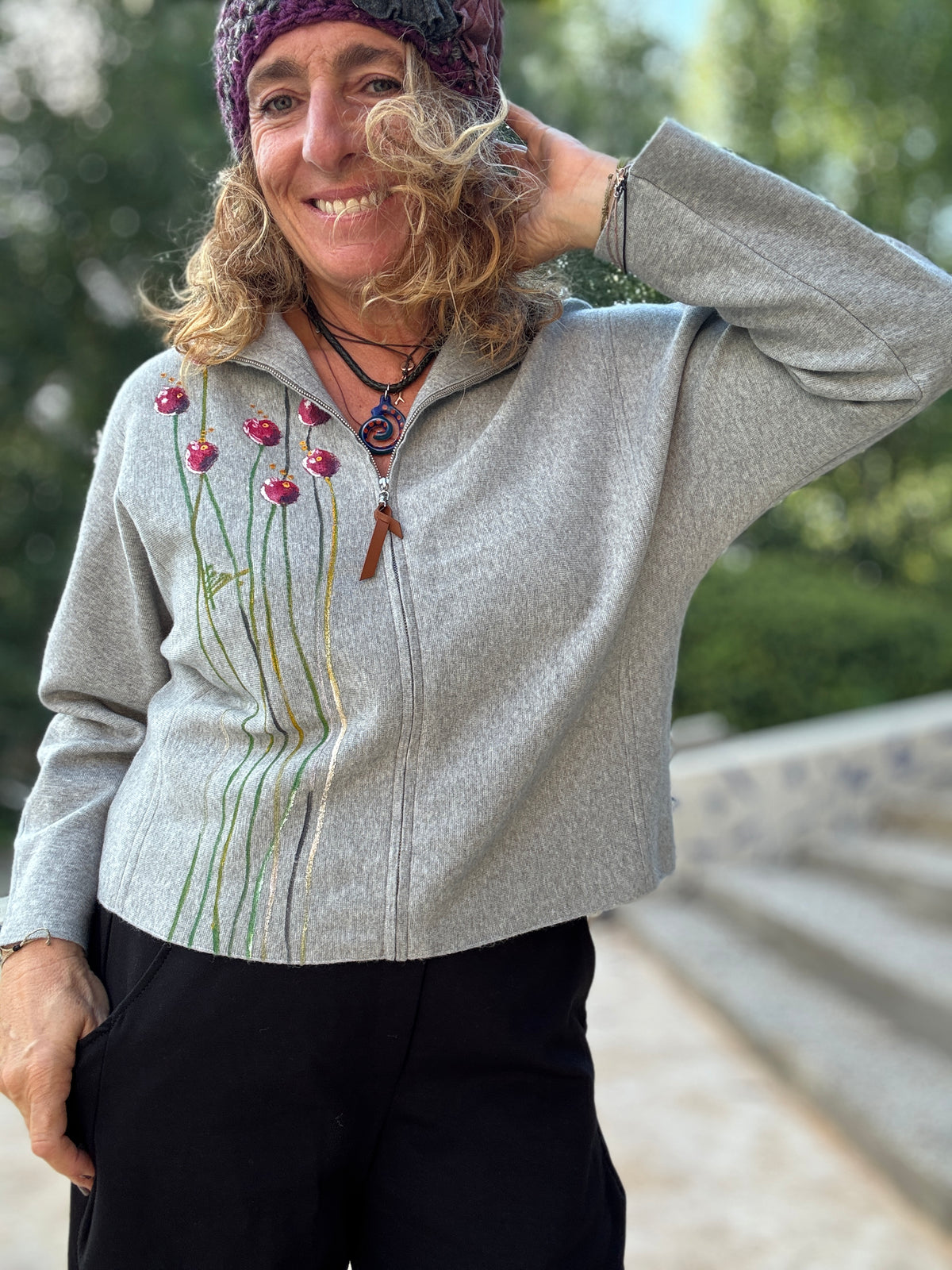 Chaqueta cremallera gris