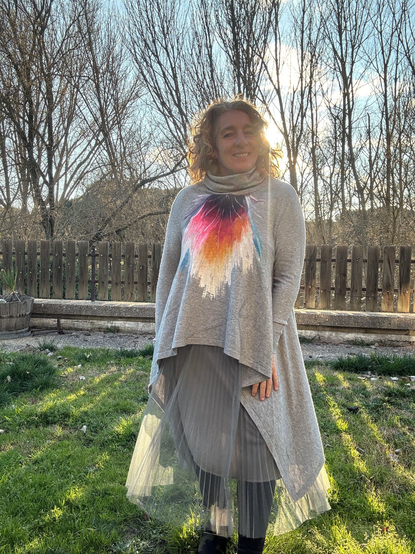 Vestido dos piezas gris