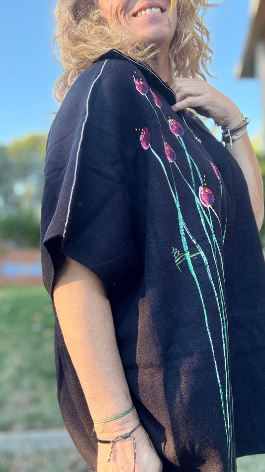 Jersey cuello cremallera negro