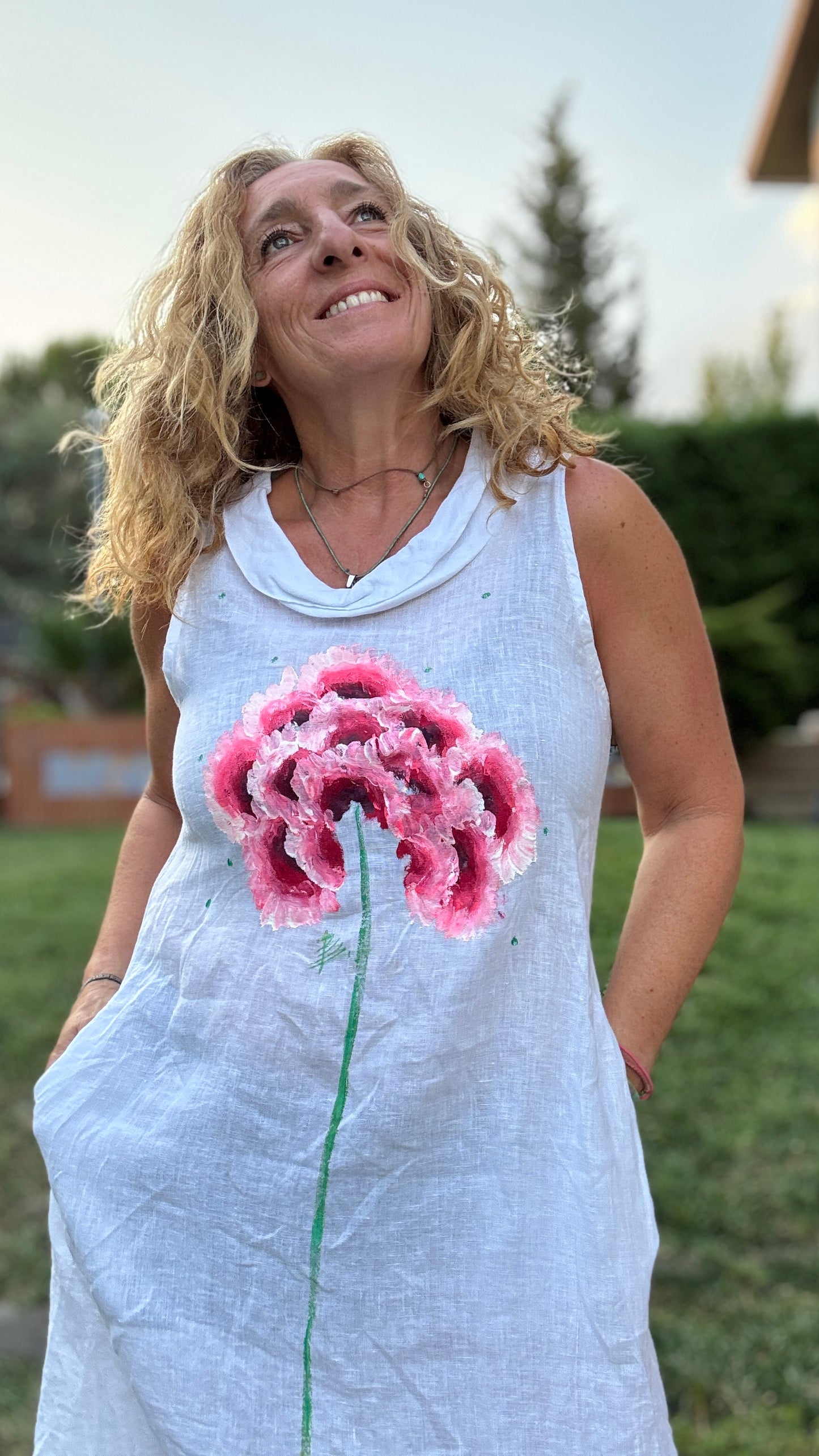 Vestido cuello barco blanco