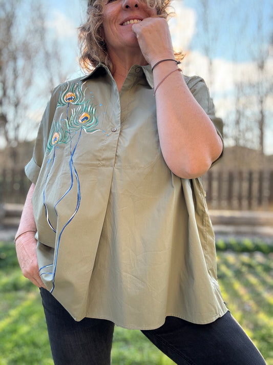 Blusa murciélago kaki