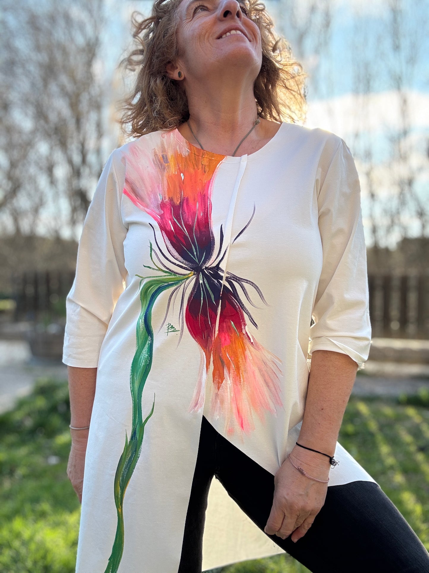 Blusa asimétrica blanca