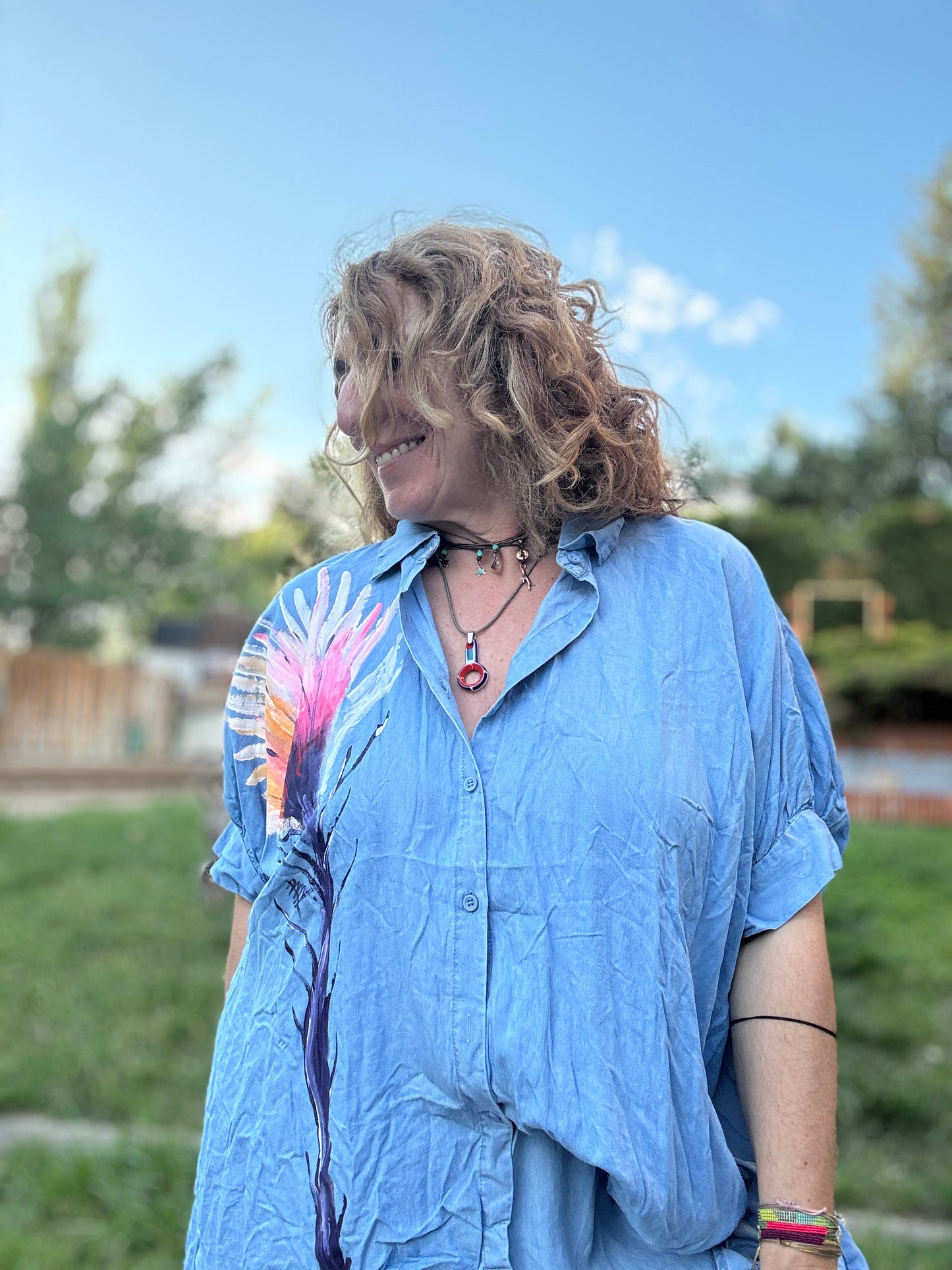 Blusón oversize tencel corto
