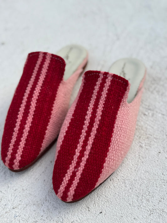 Babucha Rosa raya roja
