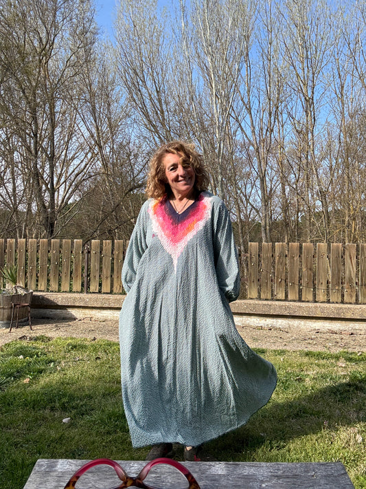 Vestido vichy azul