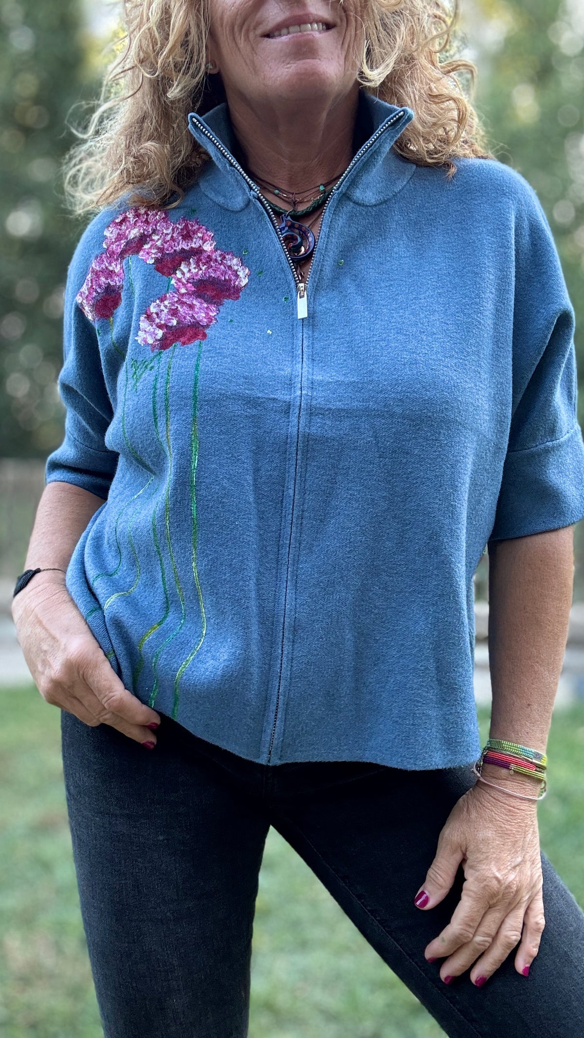 Chaqueta cremallera azul