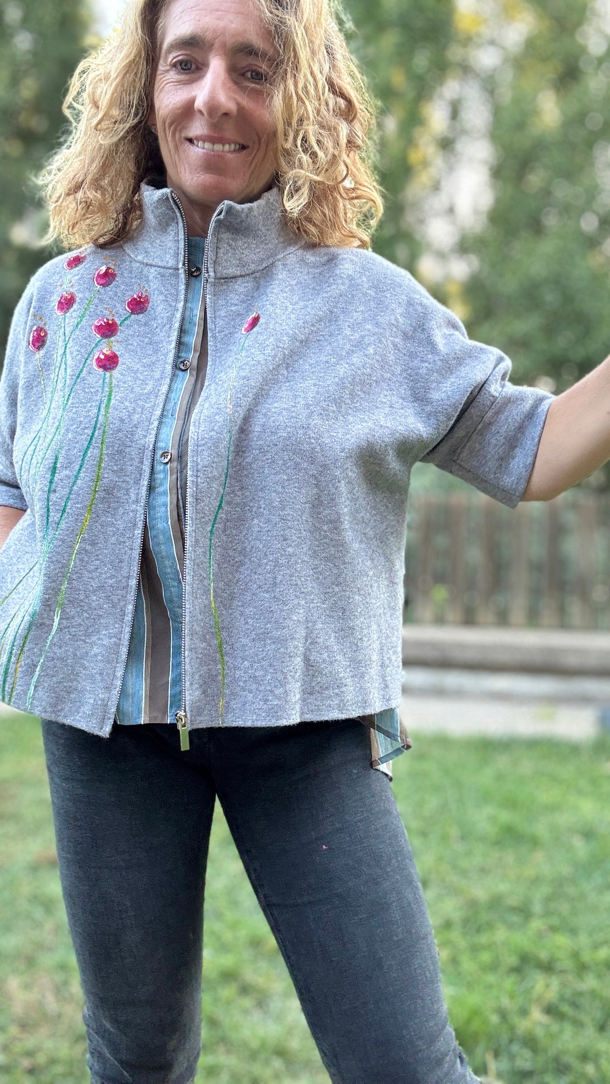 Chaqueta cremallera gris