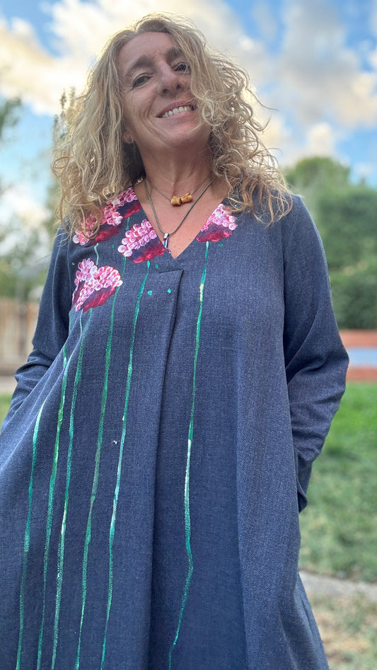 Vestido largo azul