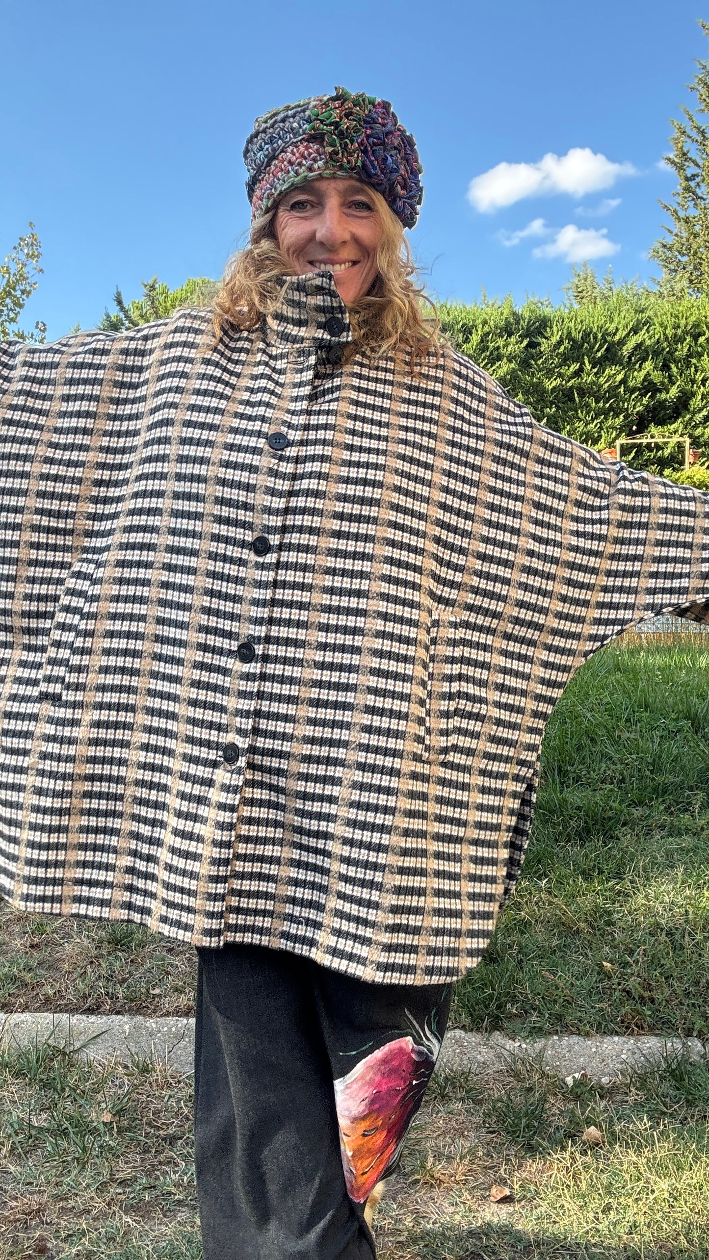 Abrigo cuadro oversize