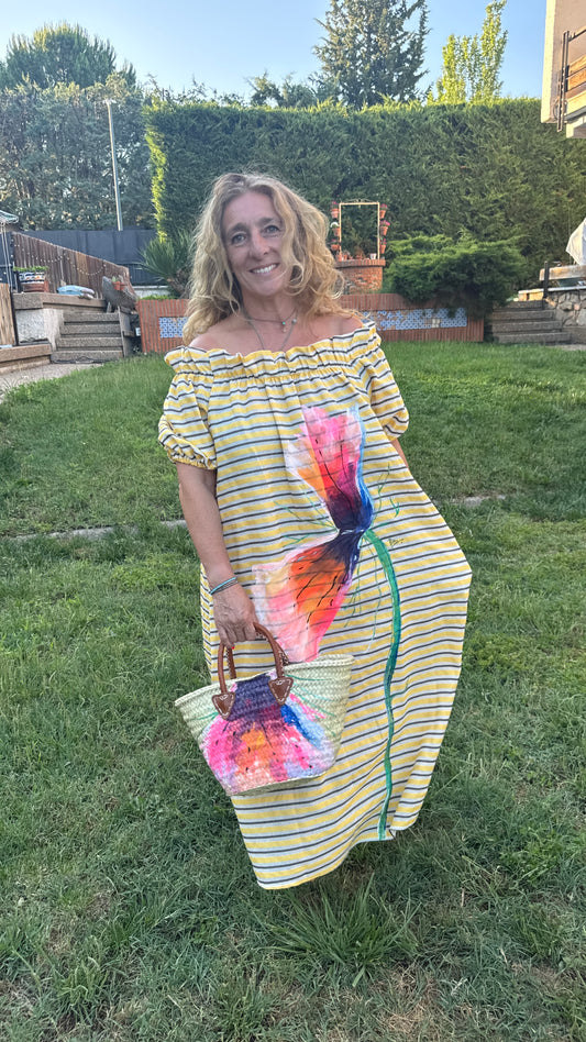Vestido escote elástico