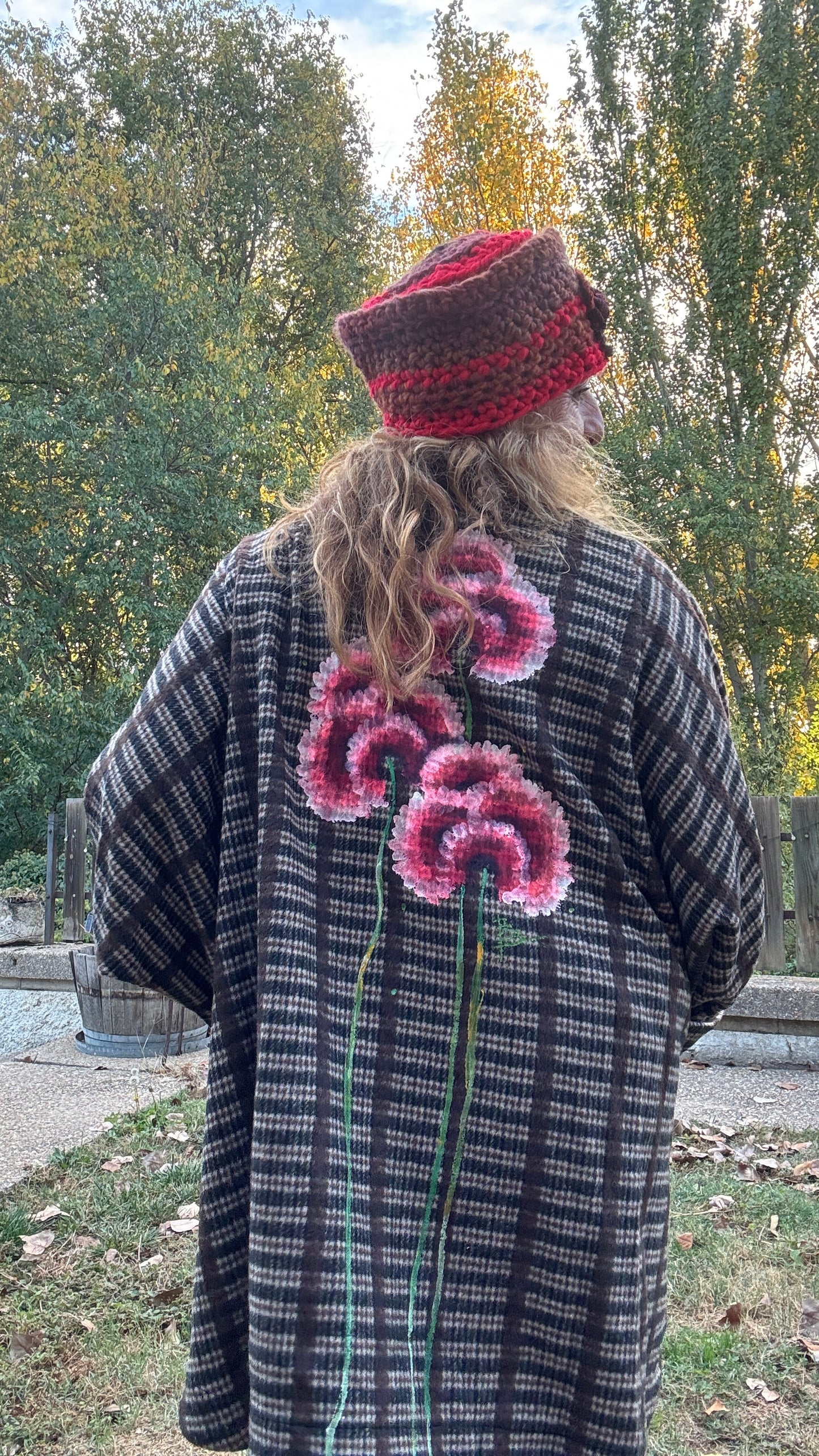 Abrigo oversize cuadros marrón