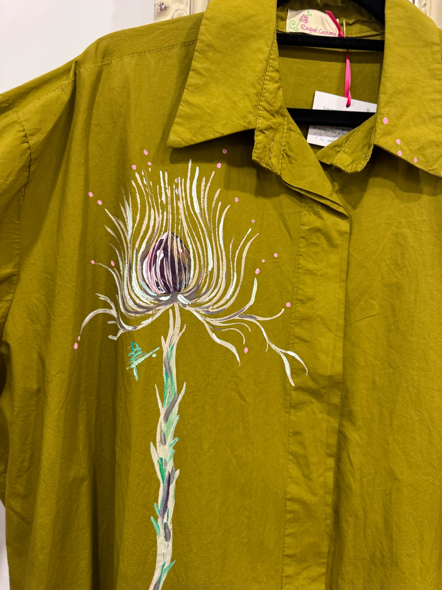 Blusón Oversize verde, algodón,