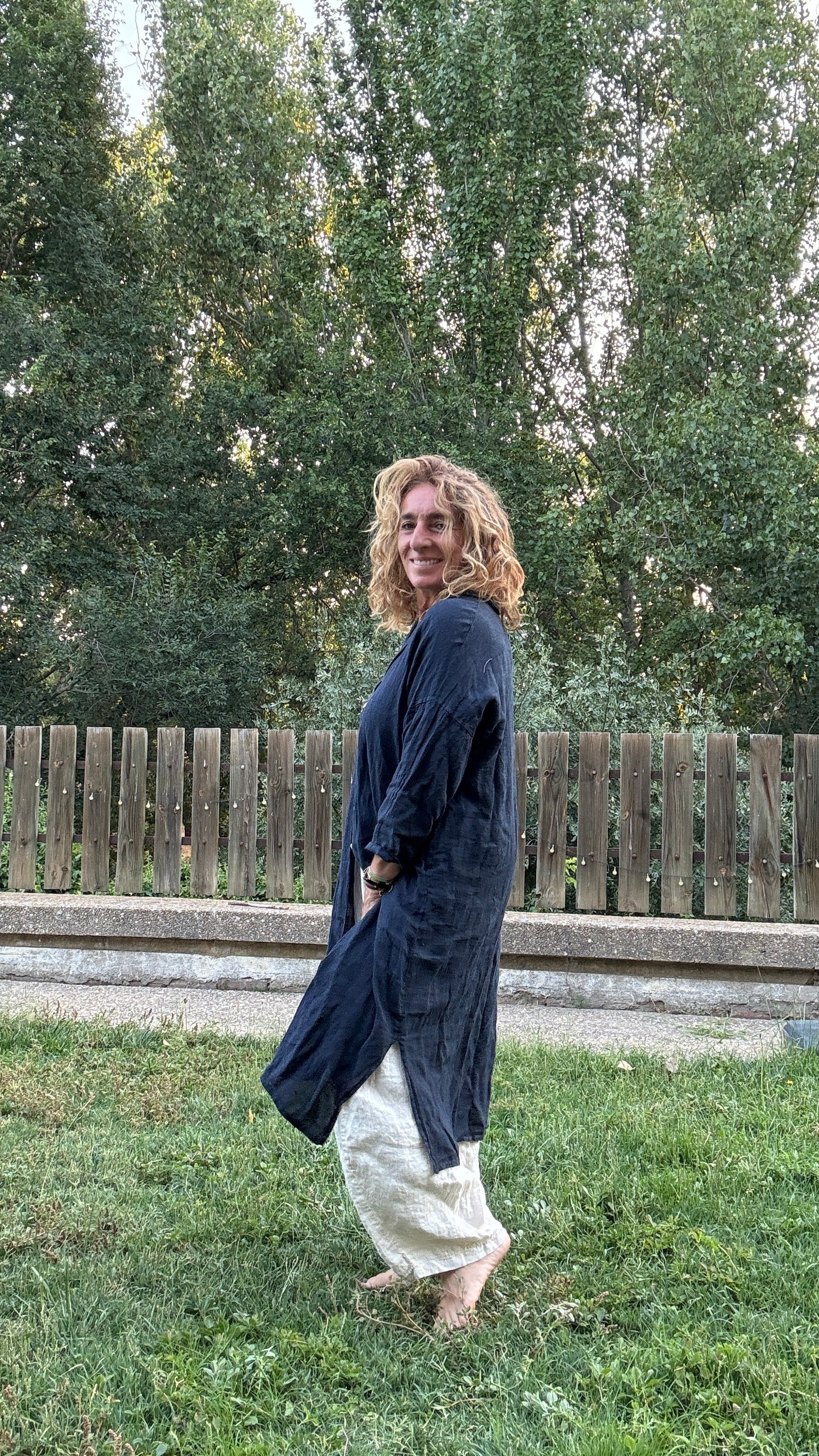 Camisero lino marino