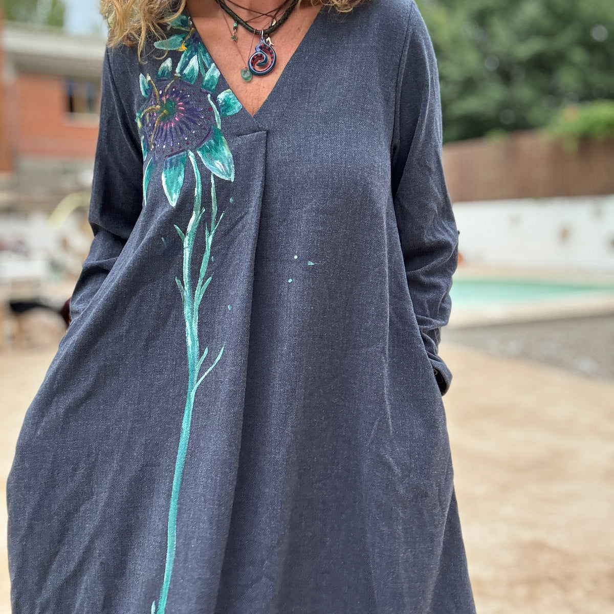 Vestido pico azul