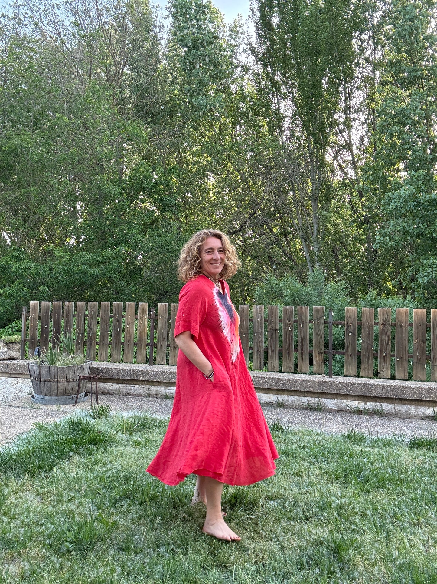 Vestido bis coral