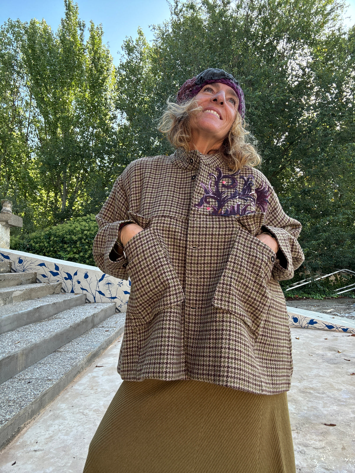 Cazadora pata gallo verde