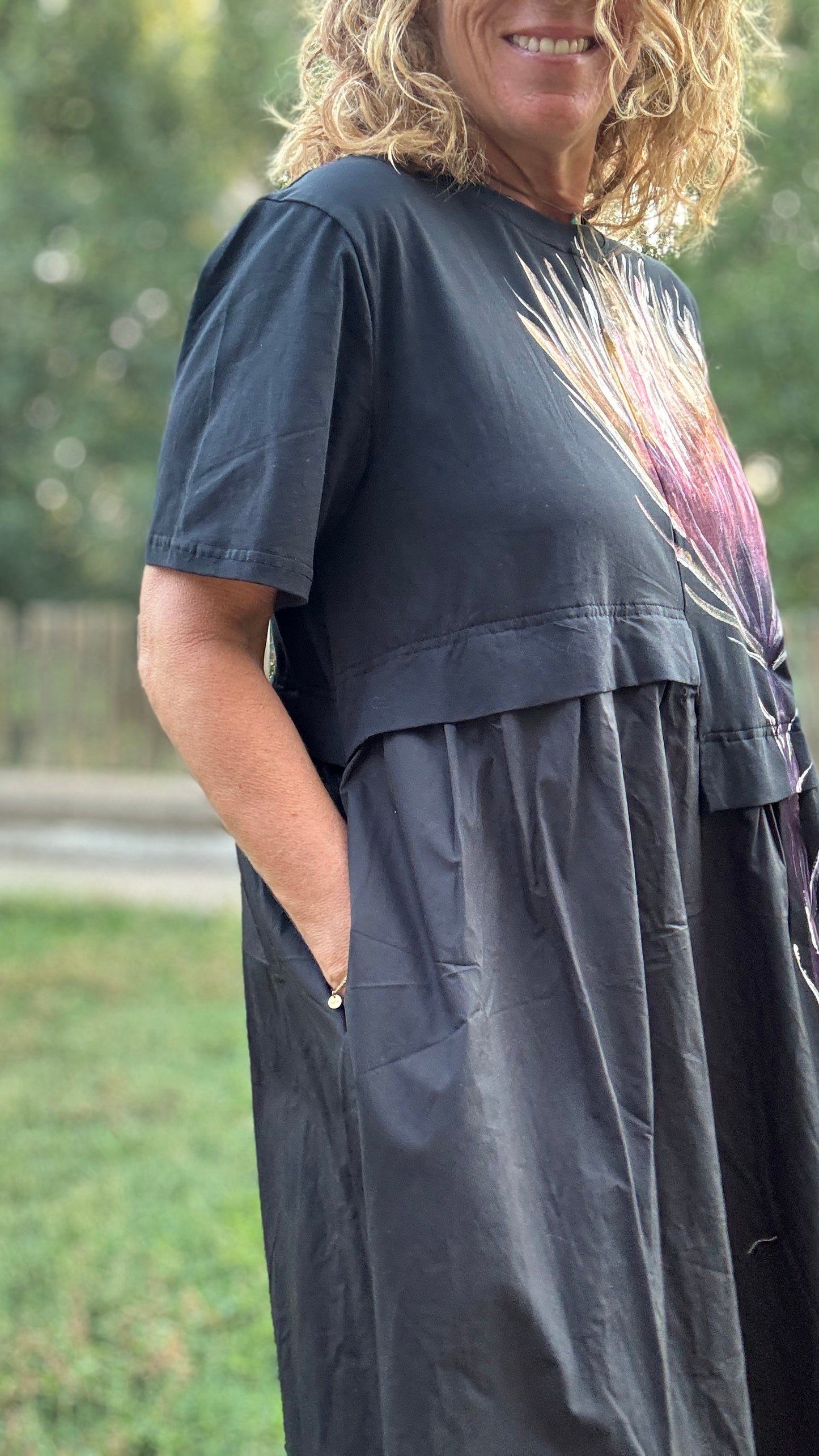 Vestido mixto negro