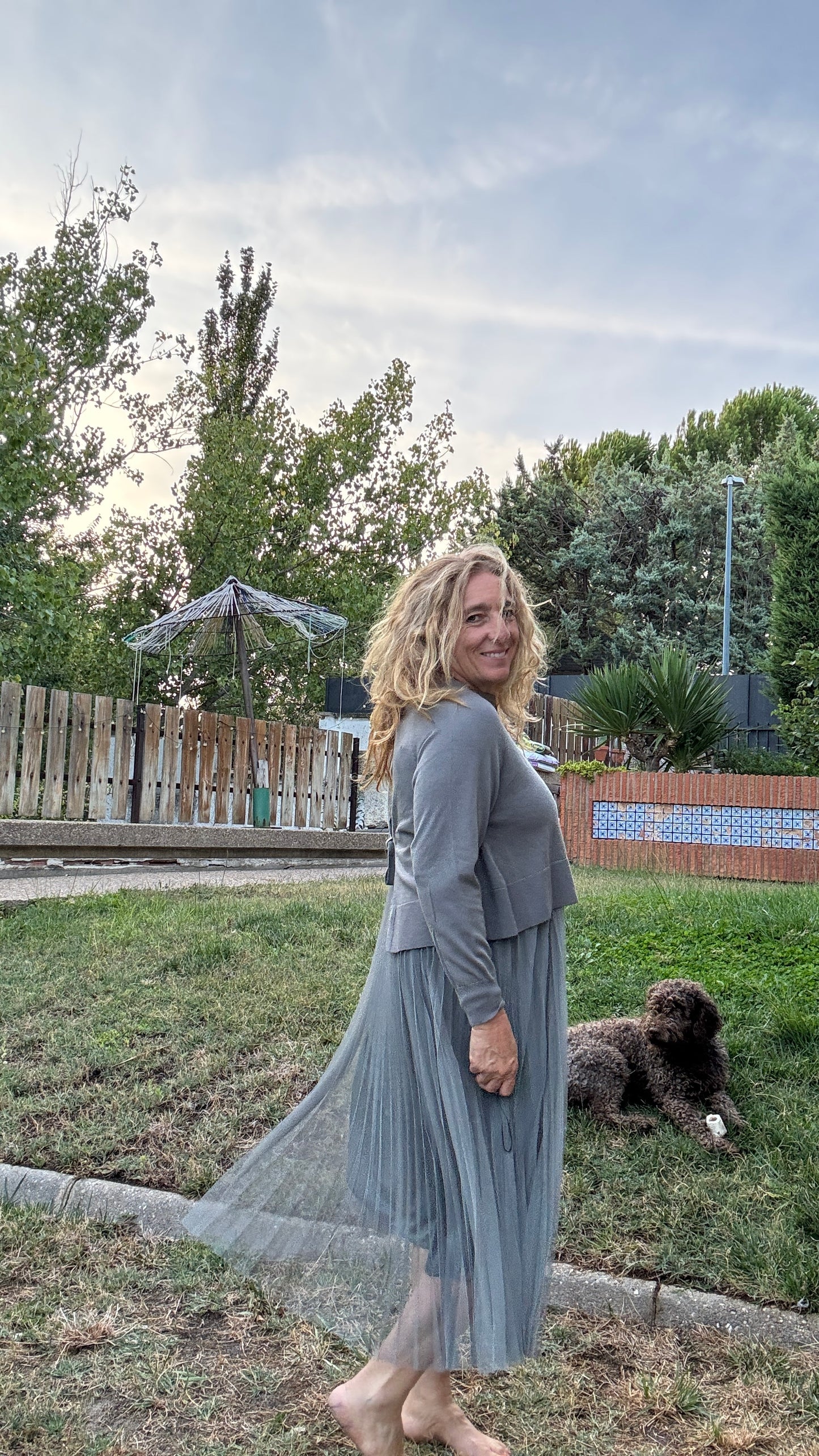 Vestido 2 piezas gris