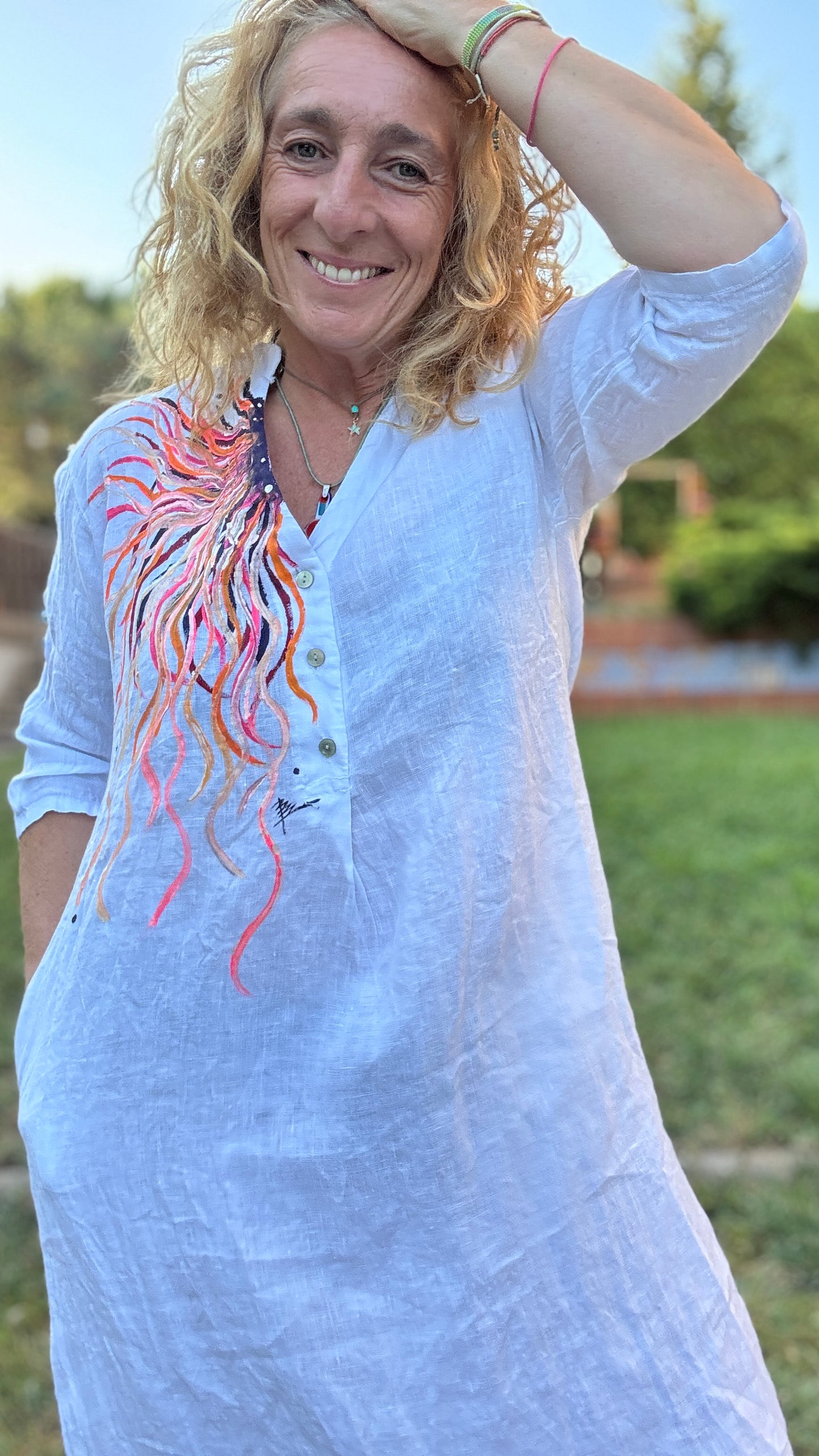 Vestido Kaftan  blanco