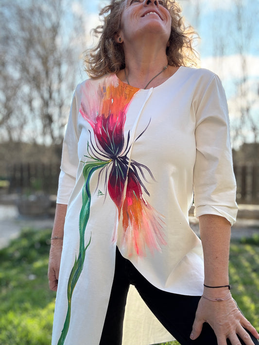 Blusa asimétrica blanca