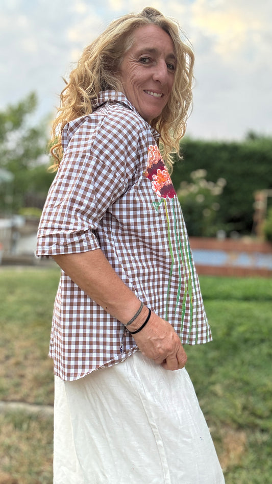 Blusa vichy café