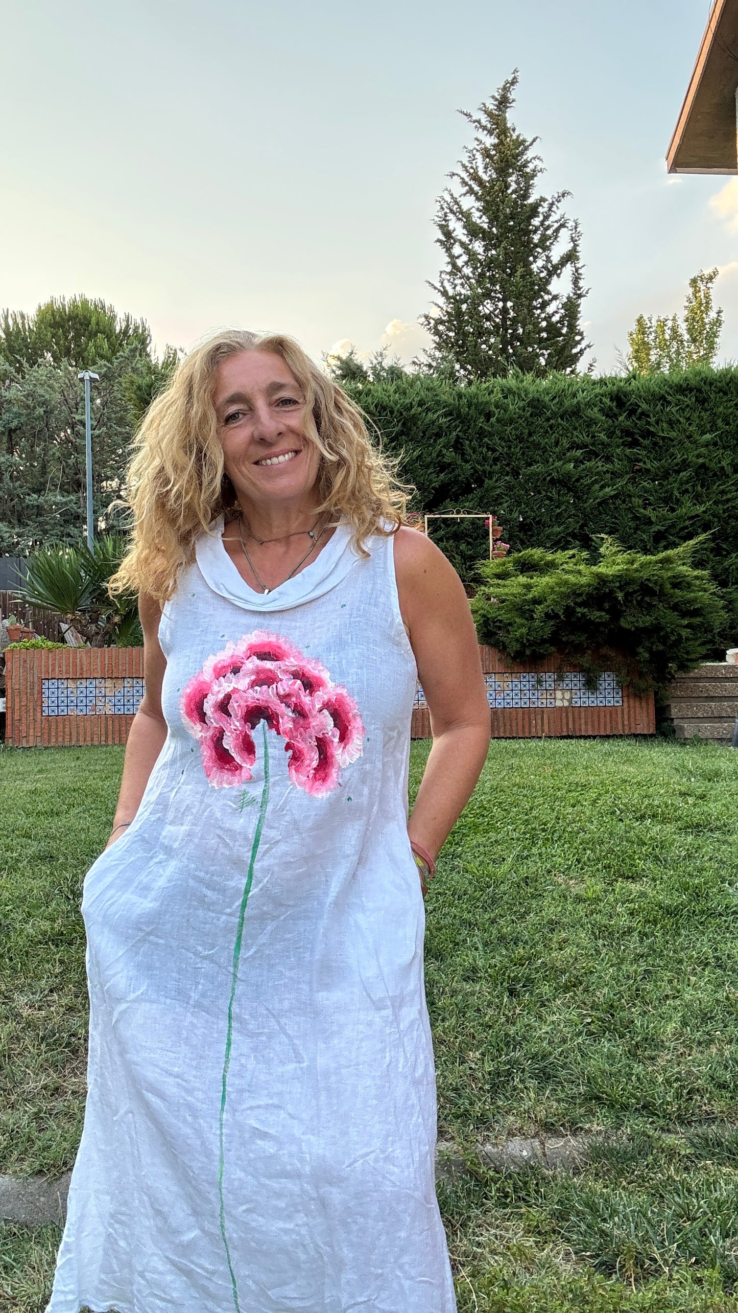 Vestido cuello barco blanco