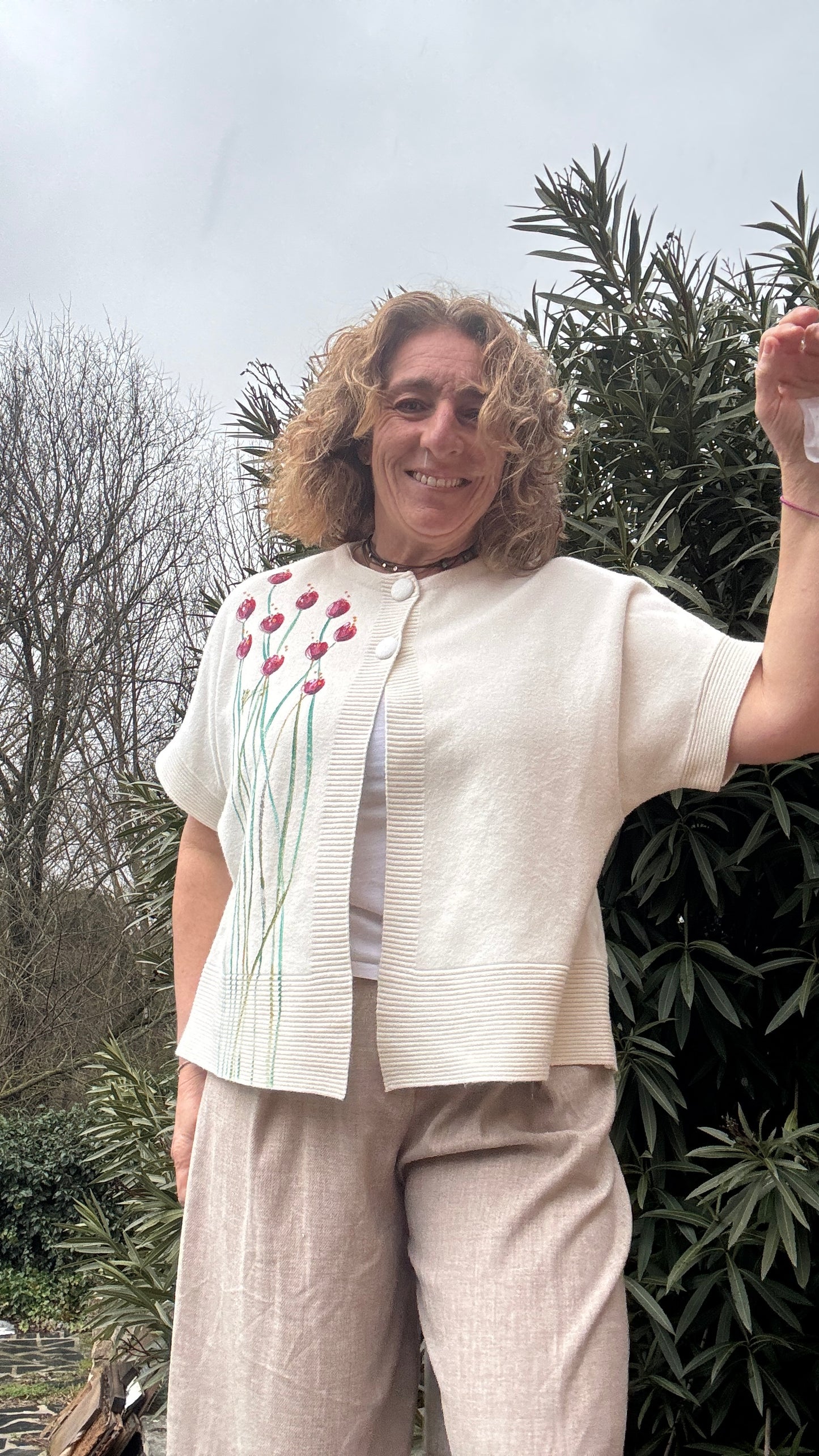 Chaqueta dos botones crudo