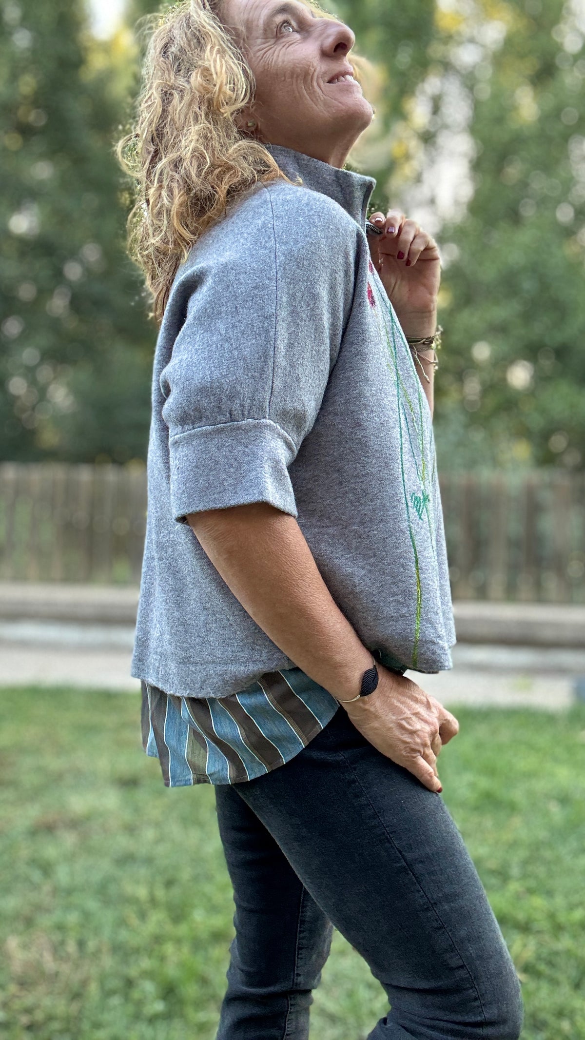 Chaqueta cremallera gris