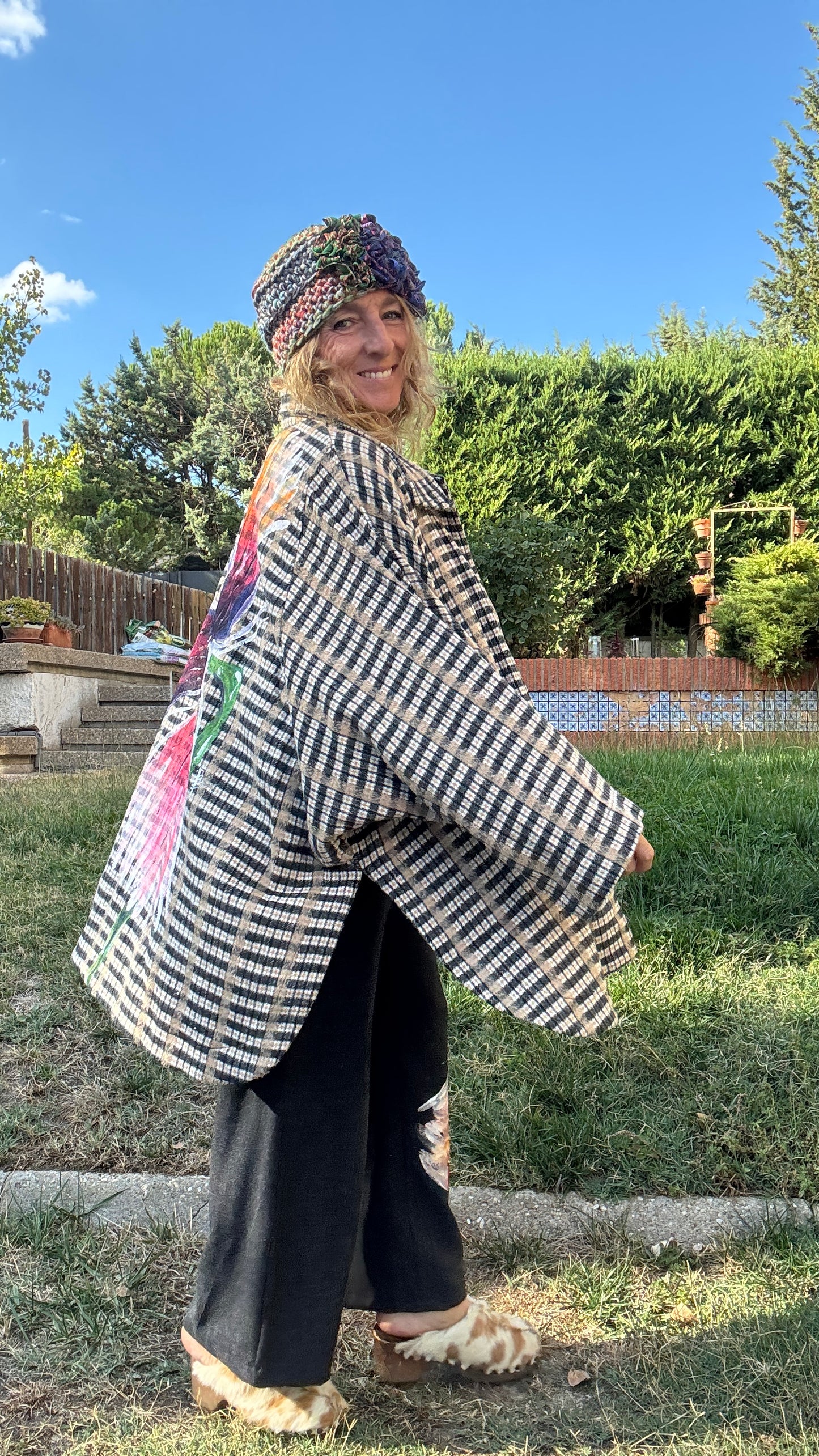 Abrigo cuadro oversize