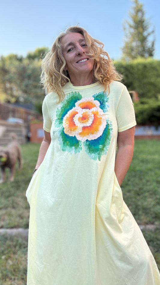 Vestido algodón amarillo