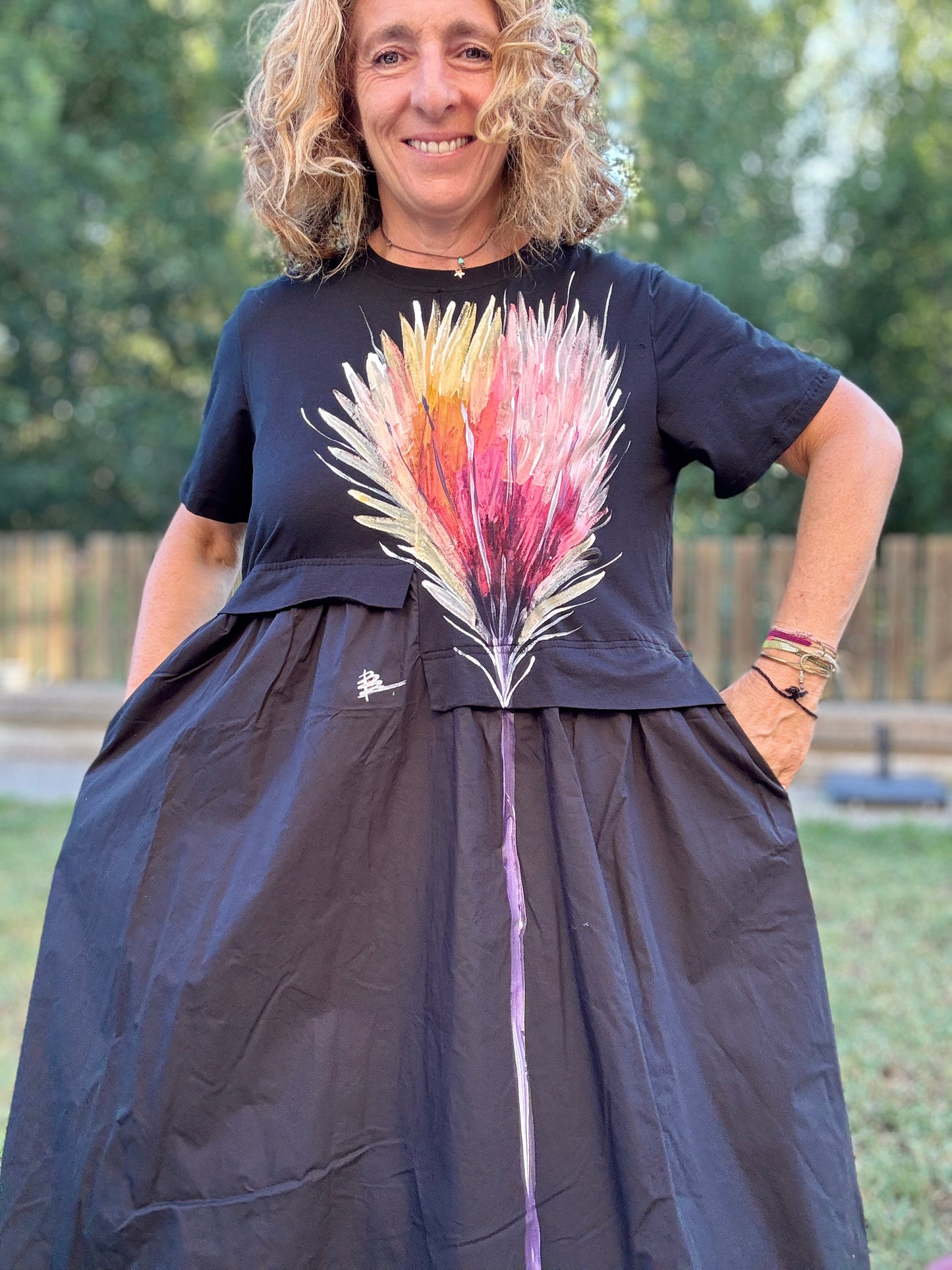 Vestido algodón negro