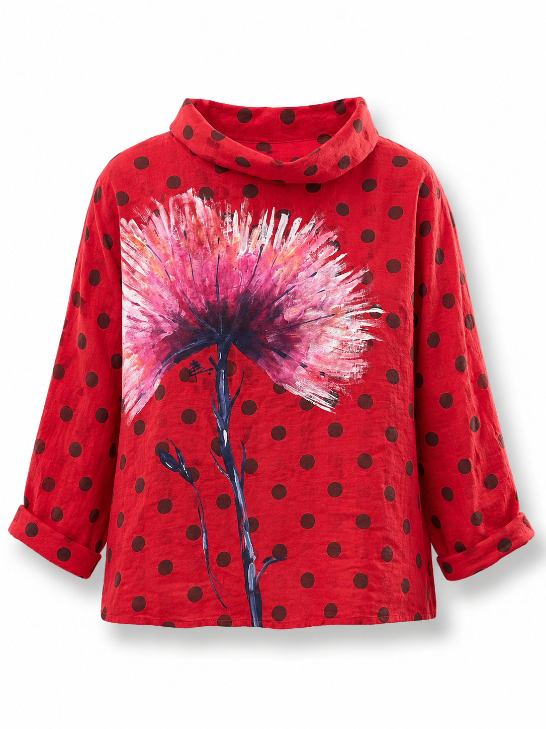 Blusa barco lunares rojo