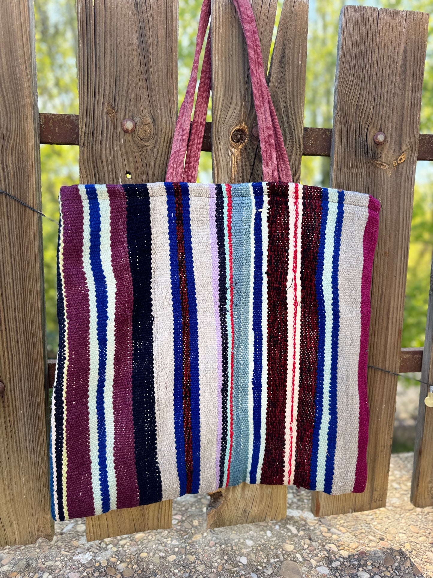 Bolso rayas azul