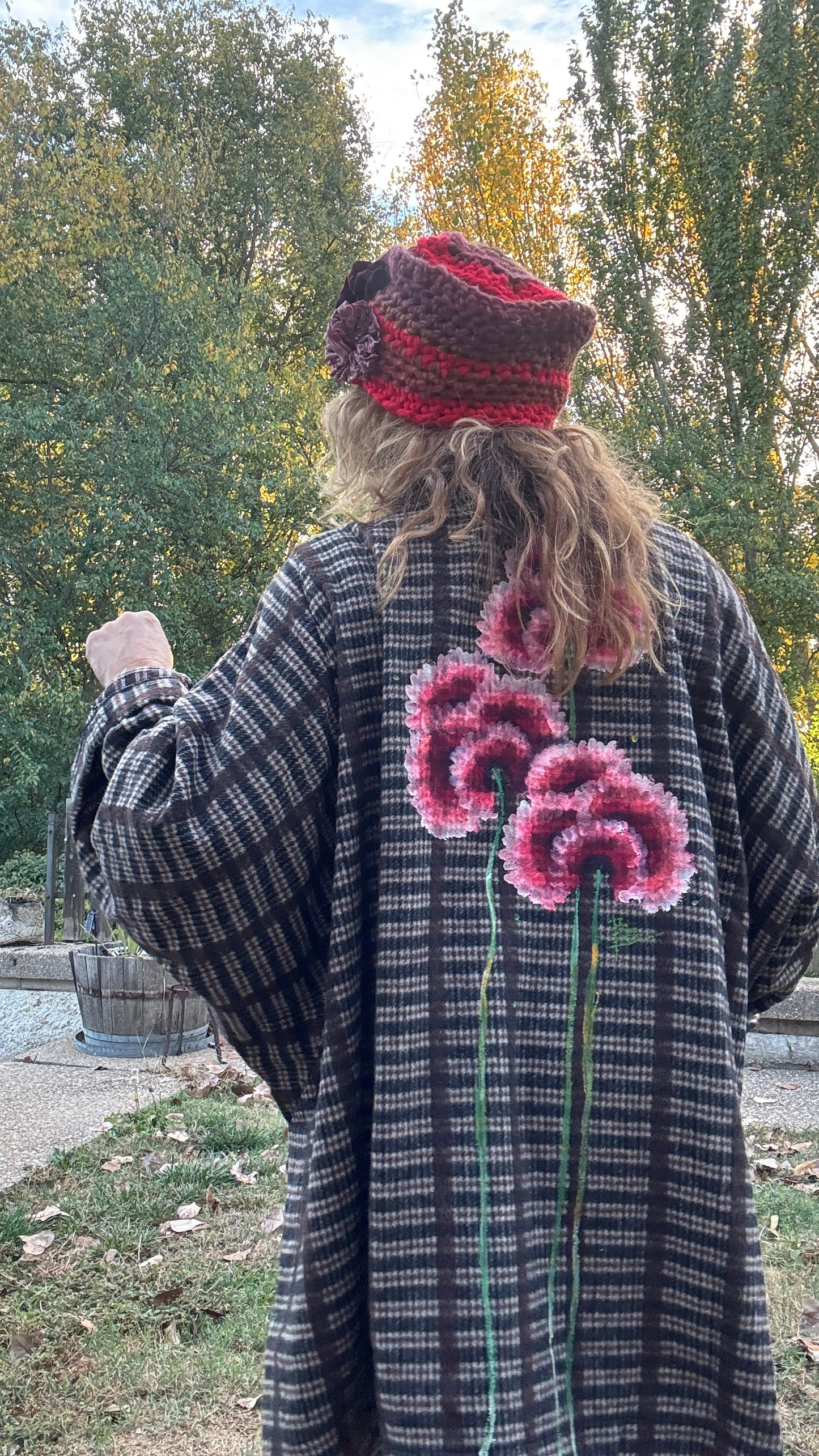 Abrigo oversize cuadros marrón