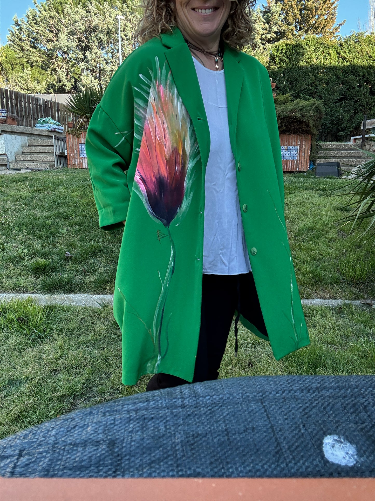 Chaqueta oversize verde