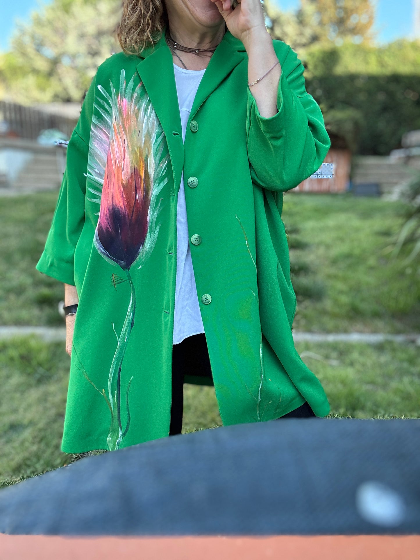 Chaqueta oversize verde