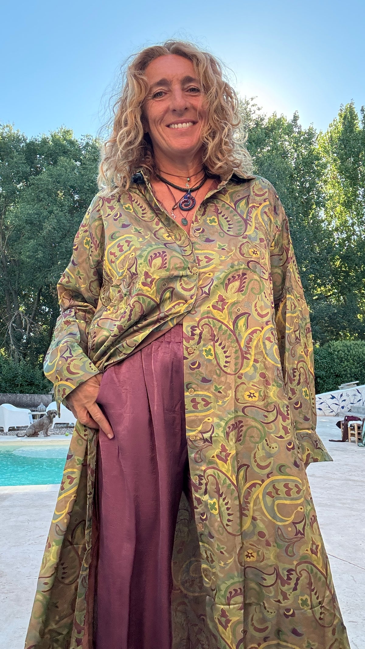 Conjunto estampado verde - pantalón buganvilla