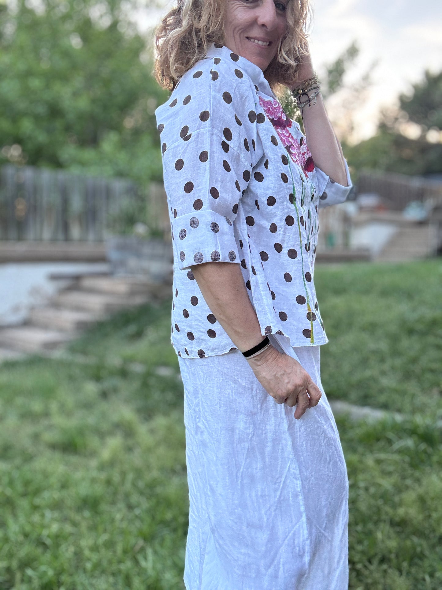 Blusa barco lunares blanco