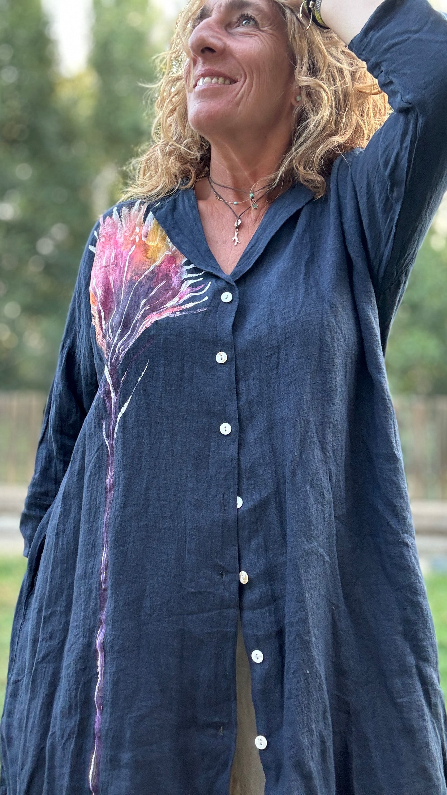 Camisero lino marino