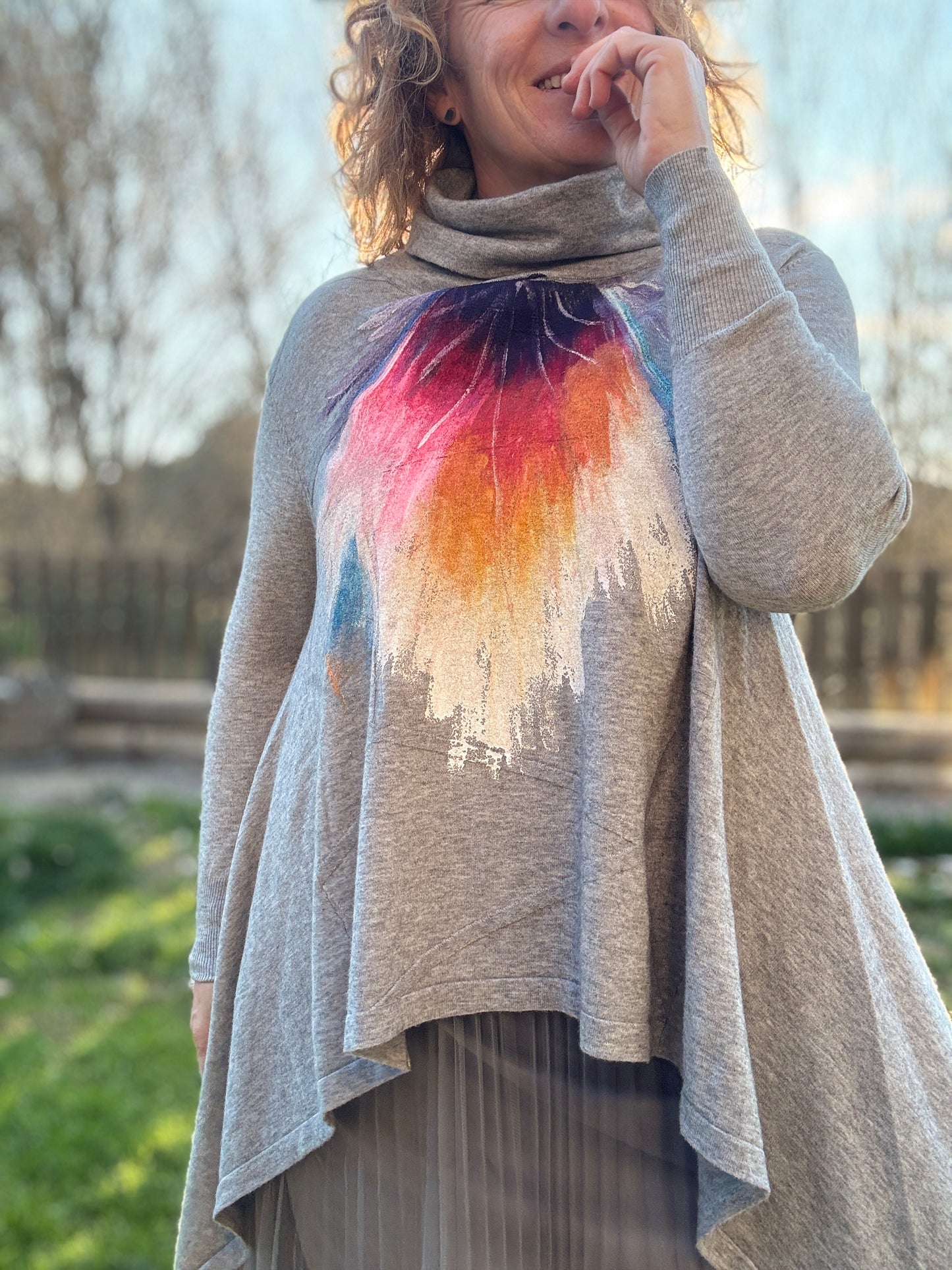 Vestido dos piezas gris