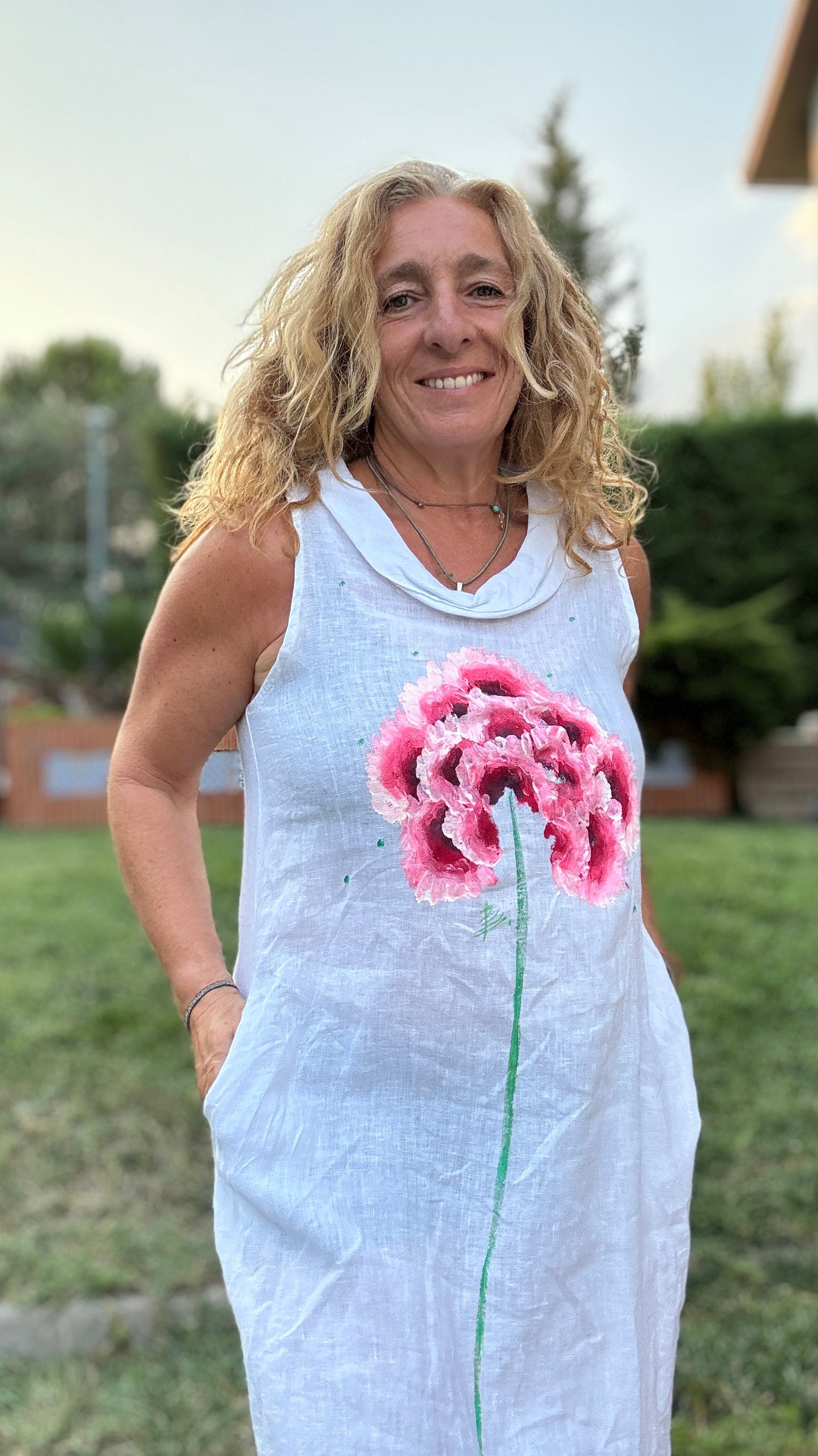 Vestido cuello barco blanco