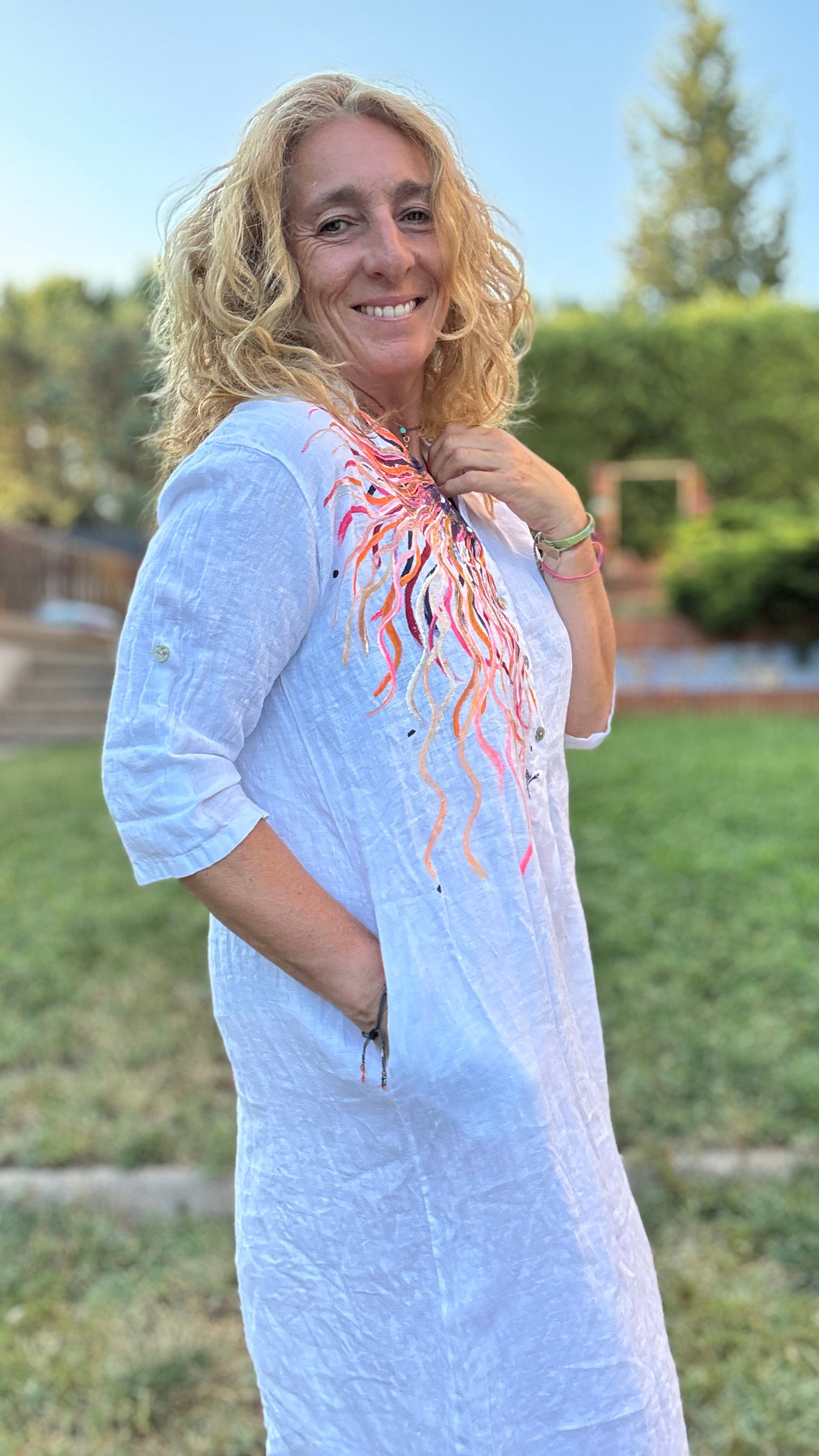Vestido Kaftan  blanco