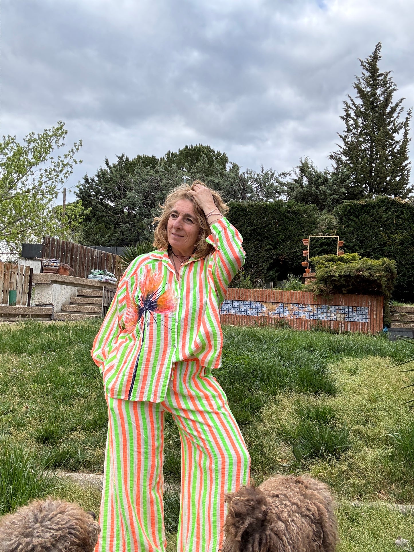 Conjunto flúor, raya verde