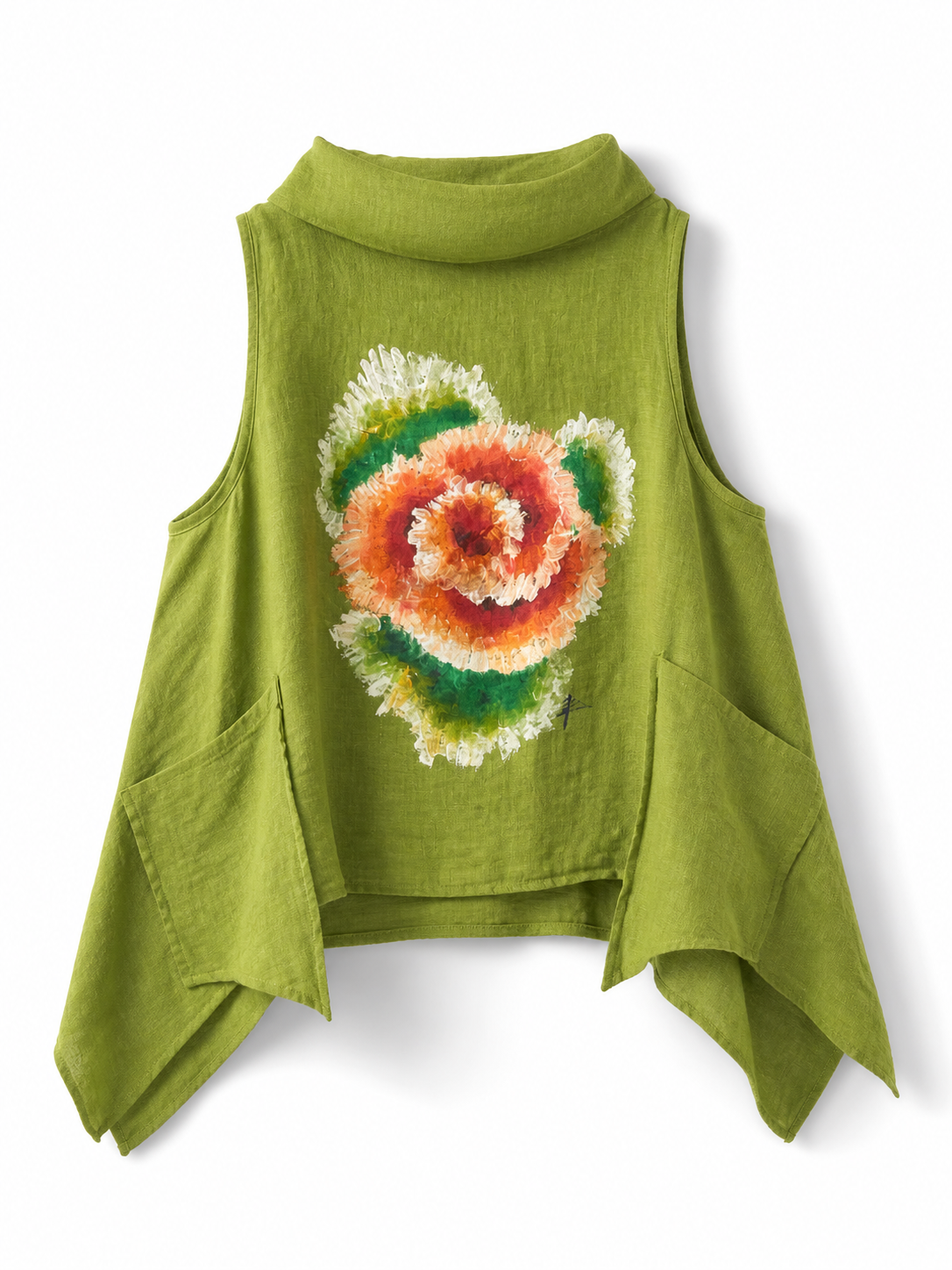 Chaleco lino verde